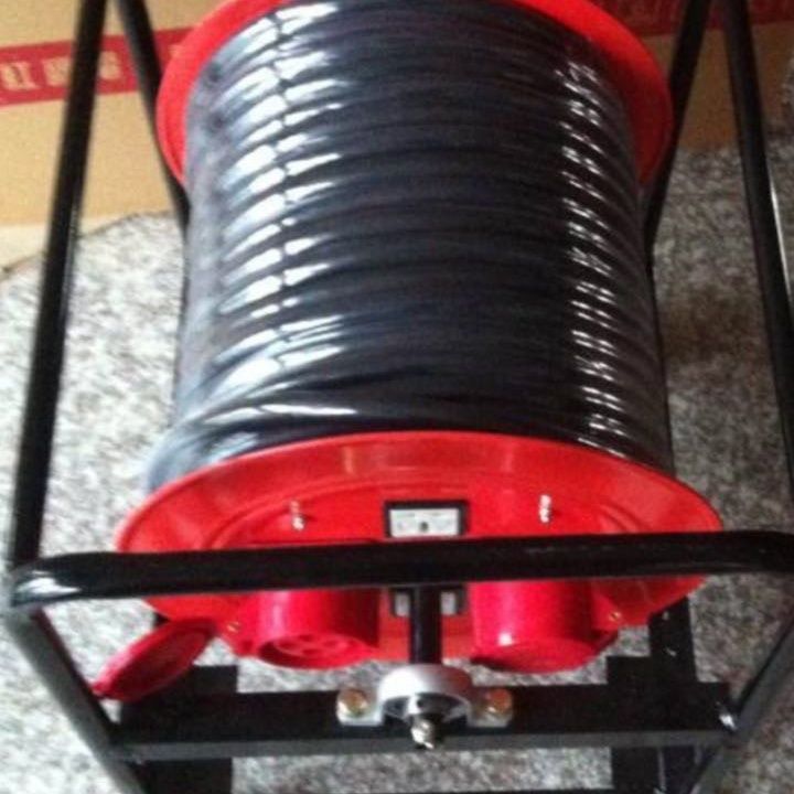 四轮大盘拖线盘绕线盘配电盘带漏电卷线盘工地绕线轴220v