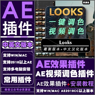 AE/PR插件 looks 调色视频电影预设滤镜一键调整支持WinMac2025AE