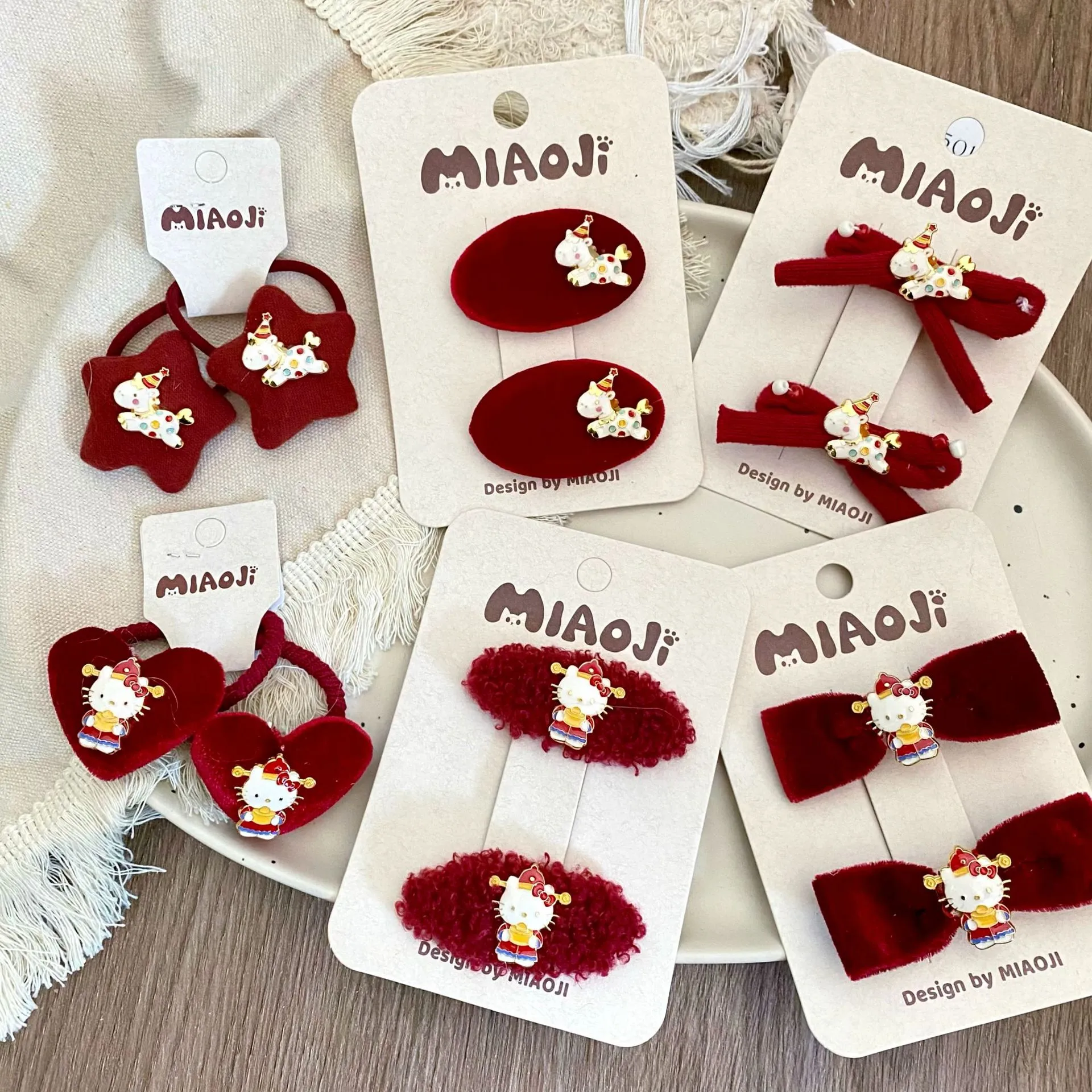 新年款酒红爱心蝴蝶结小马儿童发夹发圈发卡边夹皮筋,童装/婴儿装/亲子装,发饰,淘宝优惠券,粉丝福利购,淘宝优惠卷