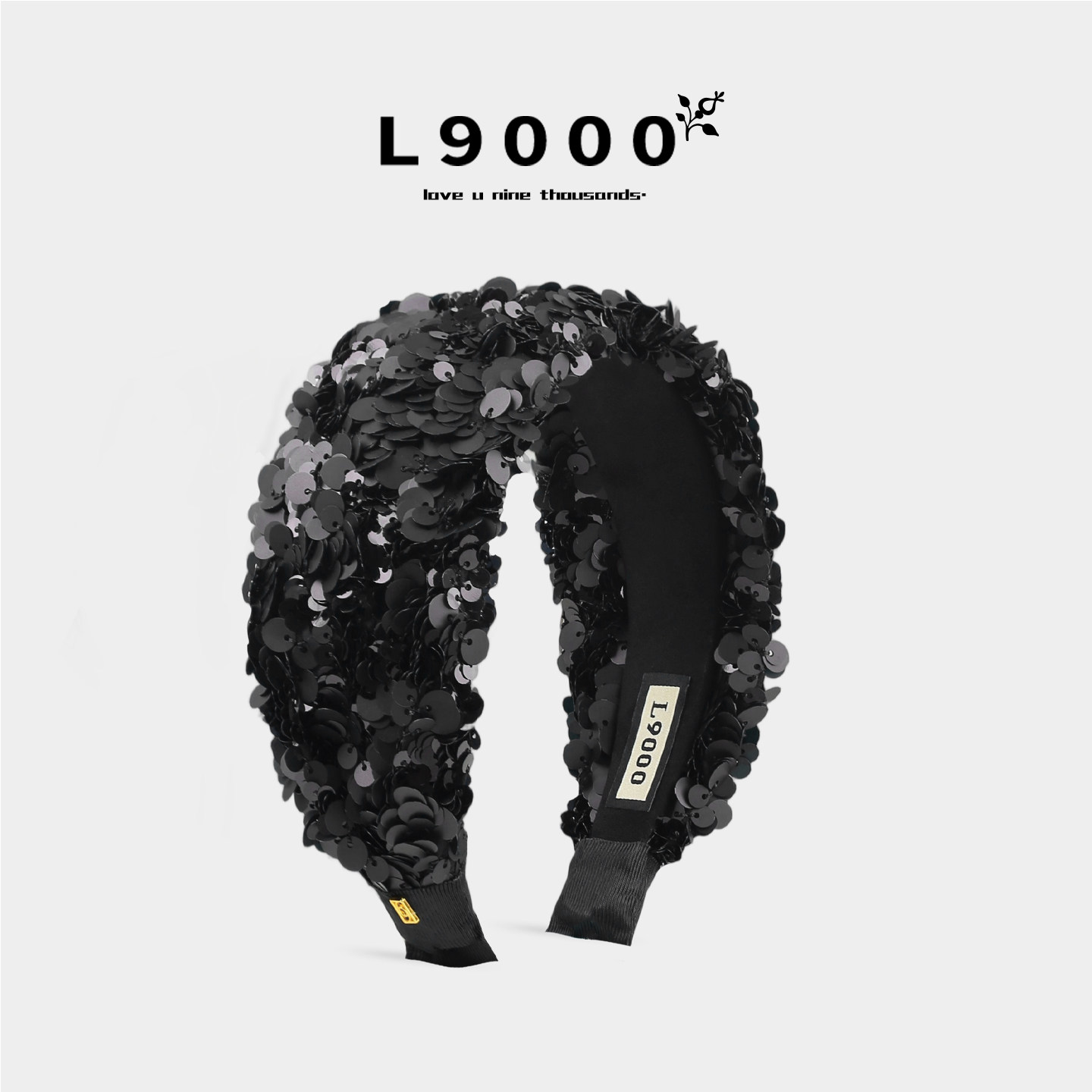 L9000/biu闪宴会亮片发箍宽边显脸小减龄发卡富家千金氛围感头饰
