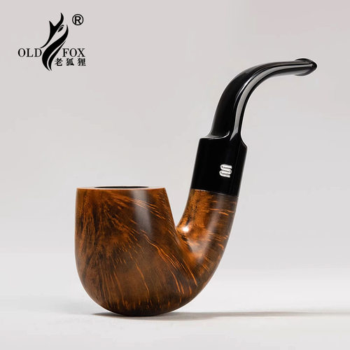 石楠木烟斗福尔摩斯弯斗 9mm过滤芯手工平插老式男士实木烟斗
