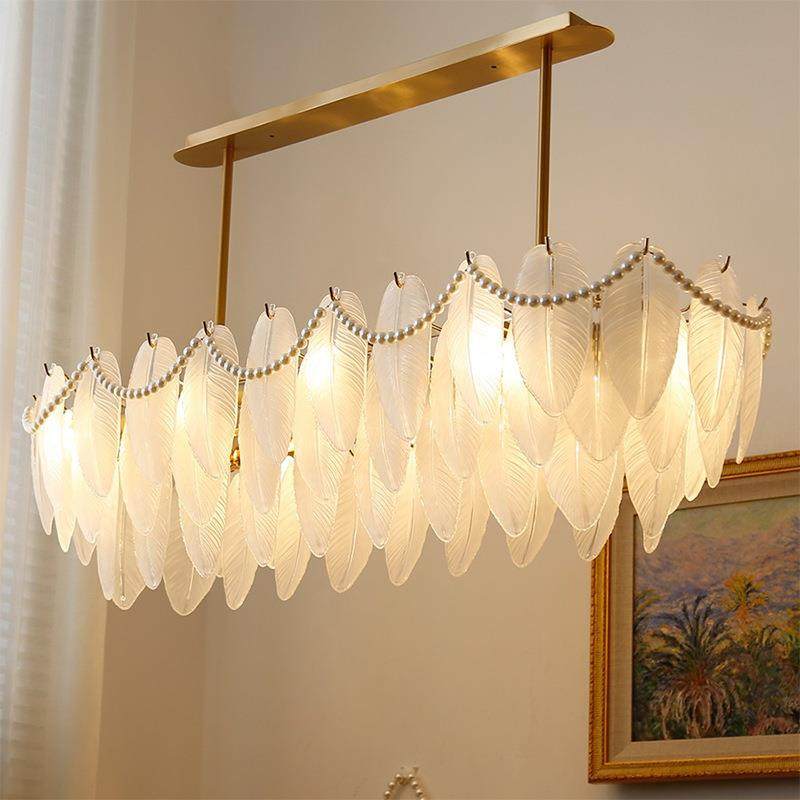 现代法式轻奢羽毛玻璃简约长形餐厅吊灯美式复古Vintage别墅灯具,农机/农具/农膜,其它农用工具,淘宝优惠券,粉丝福利购,淘宝优惠卷
