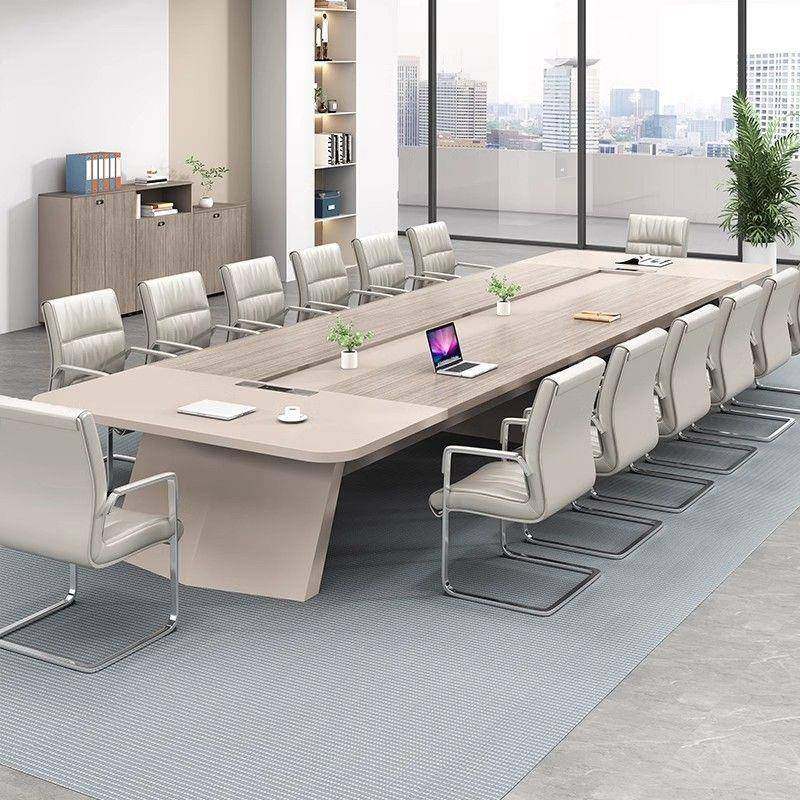 会议桌培训办公家具板式长方形办公室大型简约现代洽谈桌椅组合