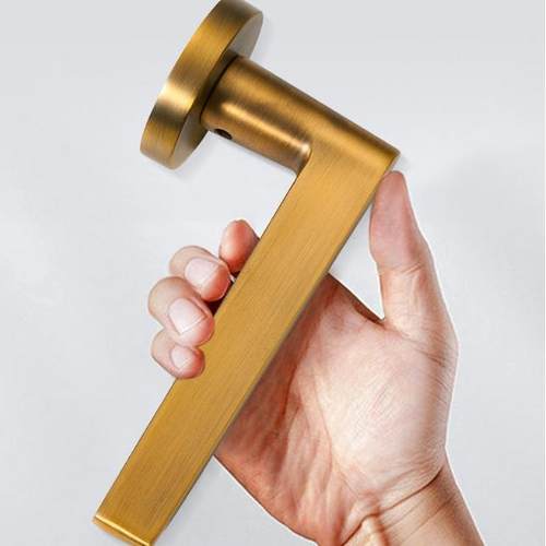 精品金色室内执手锁现代简约静音门锁新款卧室锌合金分体式门锁