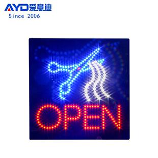 LED广告牌理发店灯箱标识壁挂式灯牌LEDOPENSIGN40x40cm