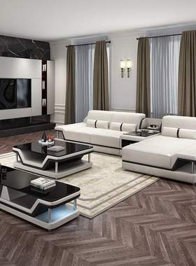 European modren genuine LED leather sofa set luxury sofa