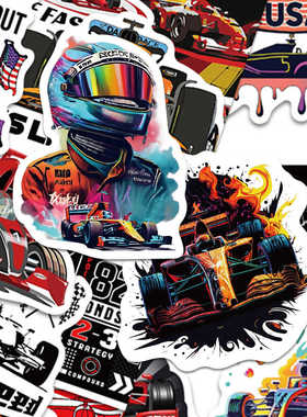100张F1 Formula One Sticker赛车贴纸涂鸦炫酷手账装饰防水贴画