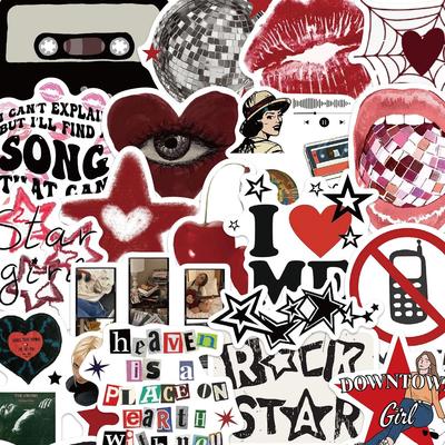 防水甜亚辣妹美式复古手账贴纸