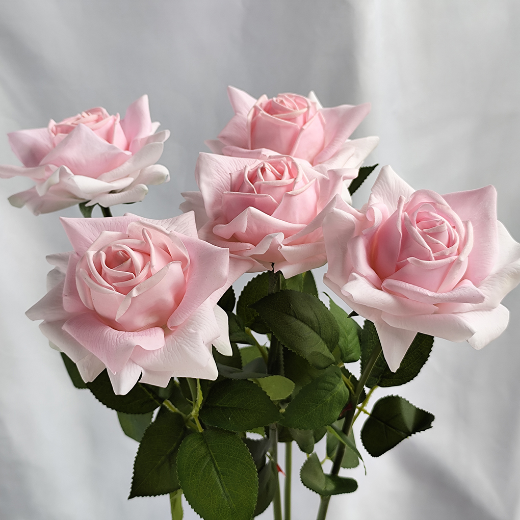 手感仿真花玫瑰花高档假花摆设装饰花卉客厅餐桌摆件高级感仿生花