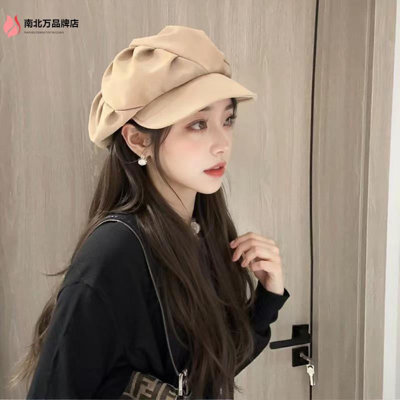 新网红褶皱云朵女贝雷帽