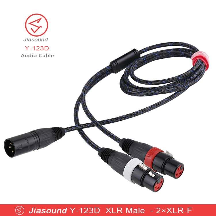 Jiasound XLR male TO 2XLR female卡侬公转双卡农母无氧铜音频线