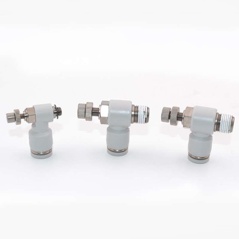 亚德客型气动气缸调速接头ASL/PSL4/6/8/10-M5/01/02节流阀限流阀