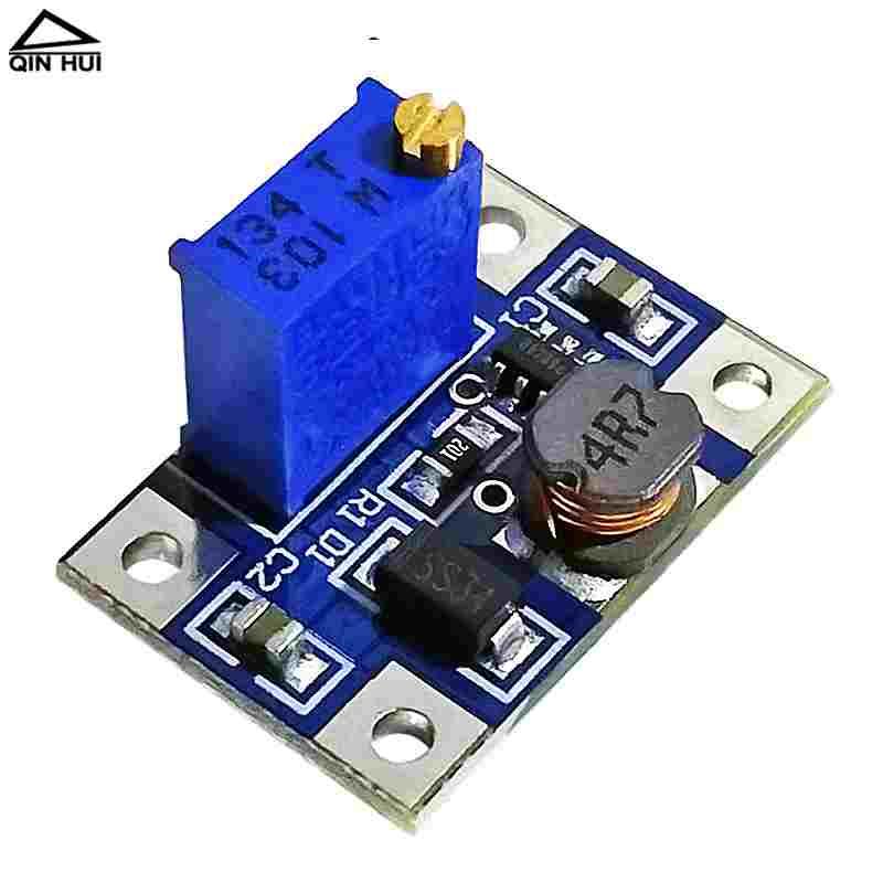 迷你SX1308可调升压电源模块大电流2A直流升压板DC2-24V转DC2-28V