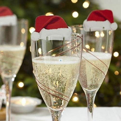 New Christmas Decorations Hats 20pcs/lot Champagne Glass