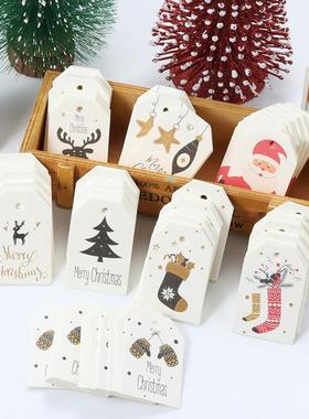 50Pcs/lot DIY Kraft Tags Merry Christmas Labels Gift Wrappin