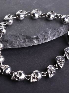 New Trend Punk Skull Beaded Bracelet Men's Gothic Domine