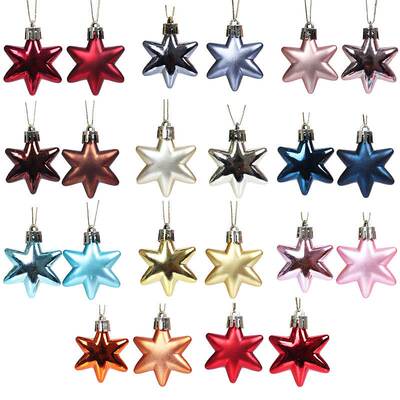 Christmas Decoration 12pcs Xmas Tree Hanging 5cm Pentagonal