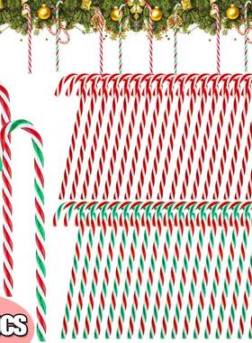 10/20Pcs Plastic Christmas Candy Canes Xmas Tree Hanging Pen