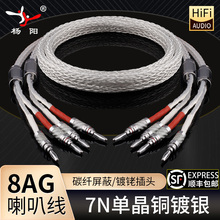 杨阳 发烧级7N单晶铜镀银音响喇叭线HiFi主音箱线香蕉头Y插连接线