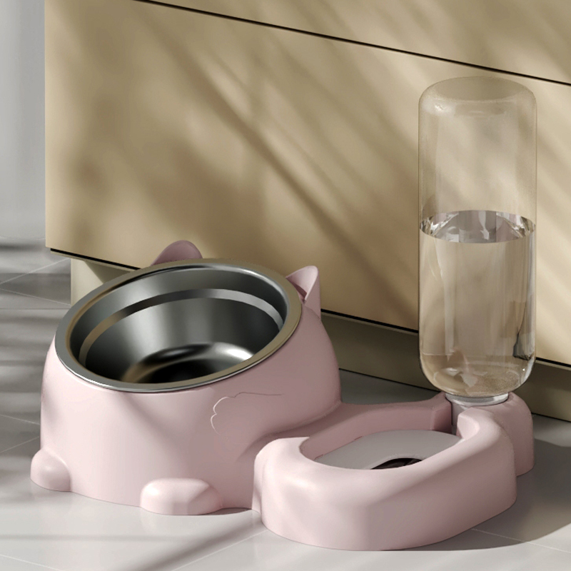 宠物猫碗双碗自动饮水喂食用品