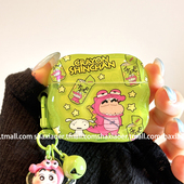 可爱零食蜡笔小新适用airpodspro3保护套新款 airpods4耳机套三代pro2苹果无线蓝牙耳机保护套耳机保护壳女款