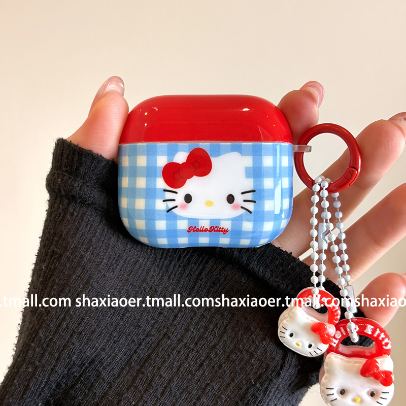 韩风HelloKitty猫头带挂件耳机壳