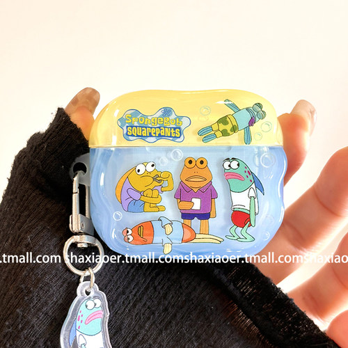 适用苹果耳机壳比奇堡卡通