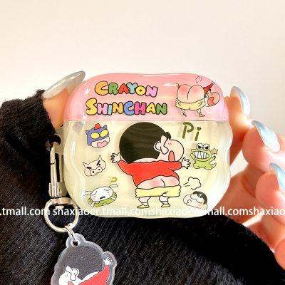 使用苹果耳机壳蜡笔小新卡通