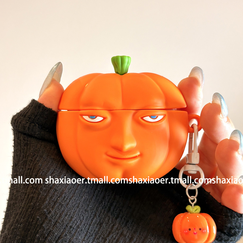 适用苹果耳机壳万圣节南瓜