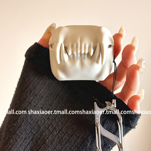 立体鲨鱼牙齿带挂件适用airpods4保护壳airpodspro3保护套新款苹果耳机保护壳pro2耳机套女款二三4代耳机壳潮