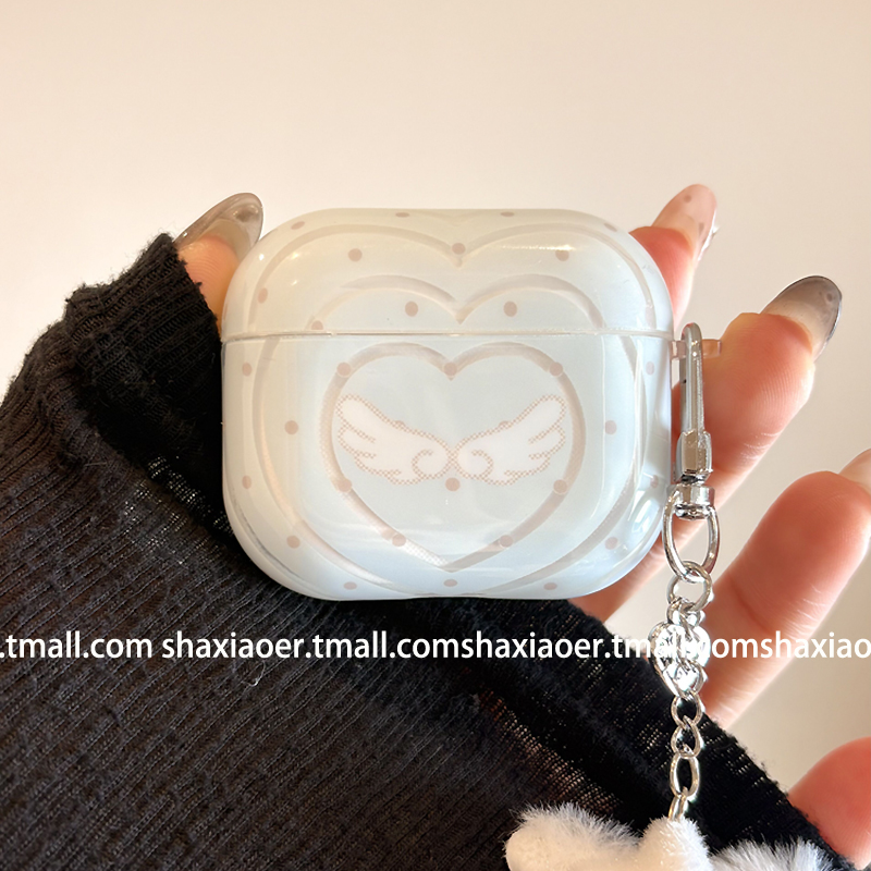 适用苹果耳机壳韩风波点爱心