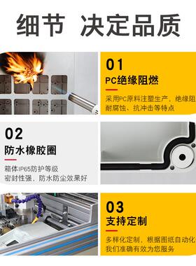 工业插座箱IP67户外塑料壁挂成套配电箱工地建筑便携式电源检修箱