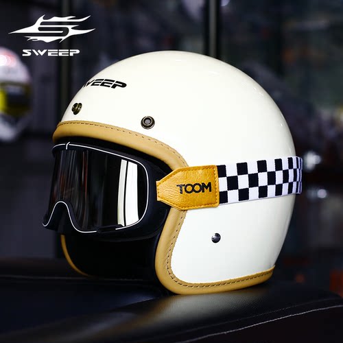 SWEEP复古半盔玻璃钢RS1摩托车头盔小牛电动车小头盔体哈雷巡航