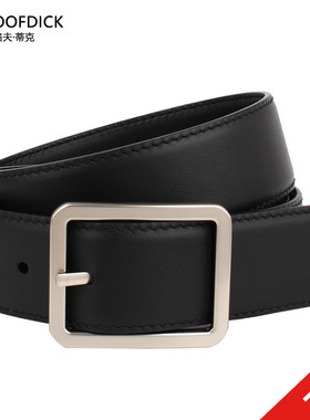 MALOOFDICK马洛夫蒂克腰带小黄牛头层皮针扣裤带简约新品男士皮带