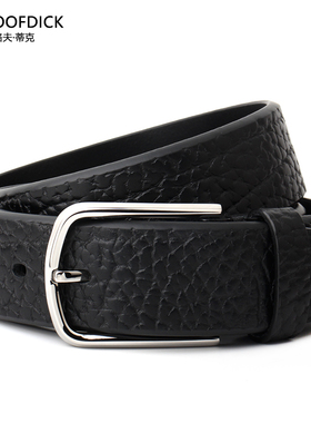 MALOOFDICK马洛夫蒂克皮带男头层牛皮裤带商务不锈钢针扣腰带男款