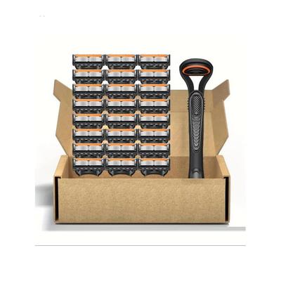 2025新款男士刮胡刀手动剃须6层刀片刀头通用适配5层吉利剃须刀