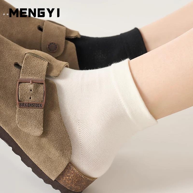 白色袜子女短袜配小皮鞋夏天纯棉短筒无骨月子袜短款黑色夏季薄款