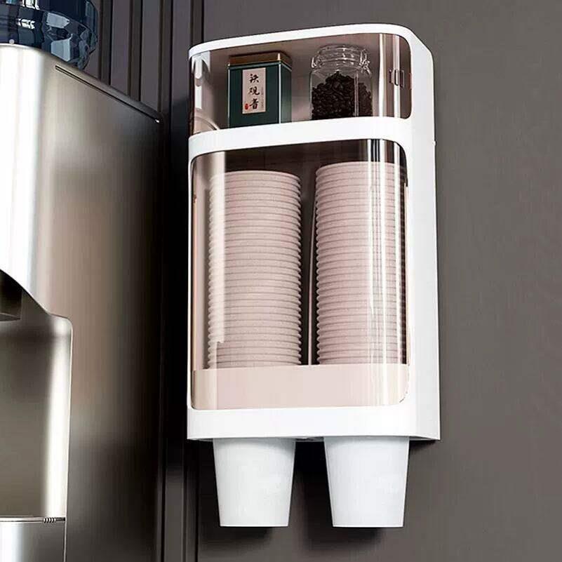 取杯器家用一次性杯子杯架放纸杯水杯收纳盒防尘免打孔储物置物架