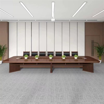 大型会议桌长桌实木皮会议桌子会议室长条桌政府办公会议桌椅组合