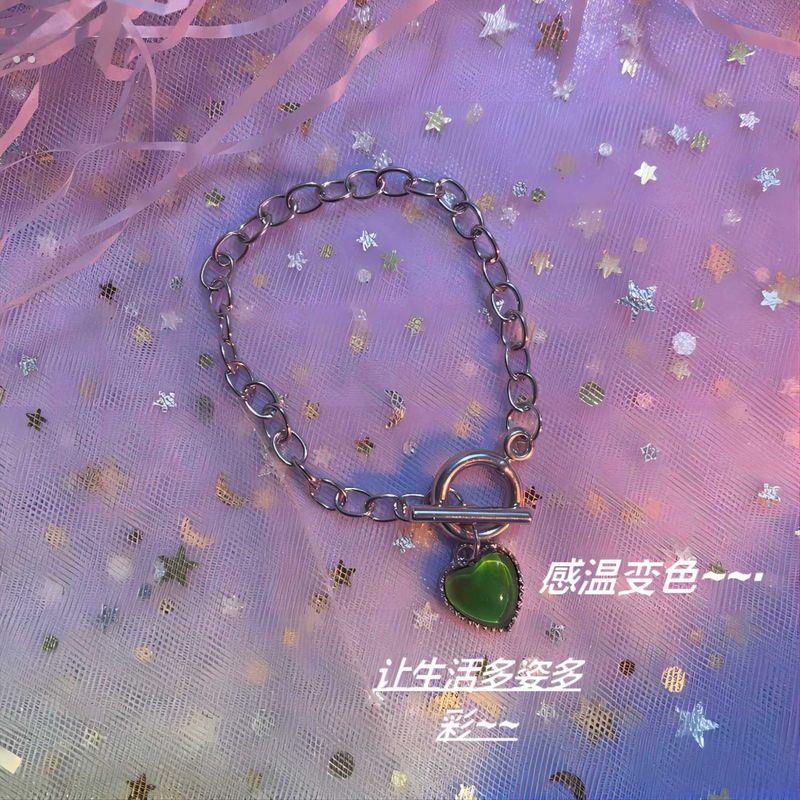 网红爱心感温变色闺蜜手炼二人学生一对三人超仙友谊温度感应手环