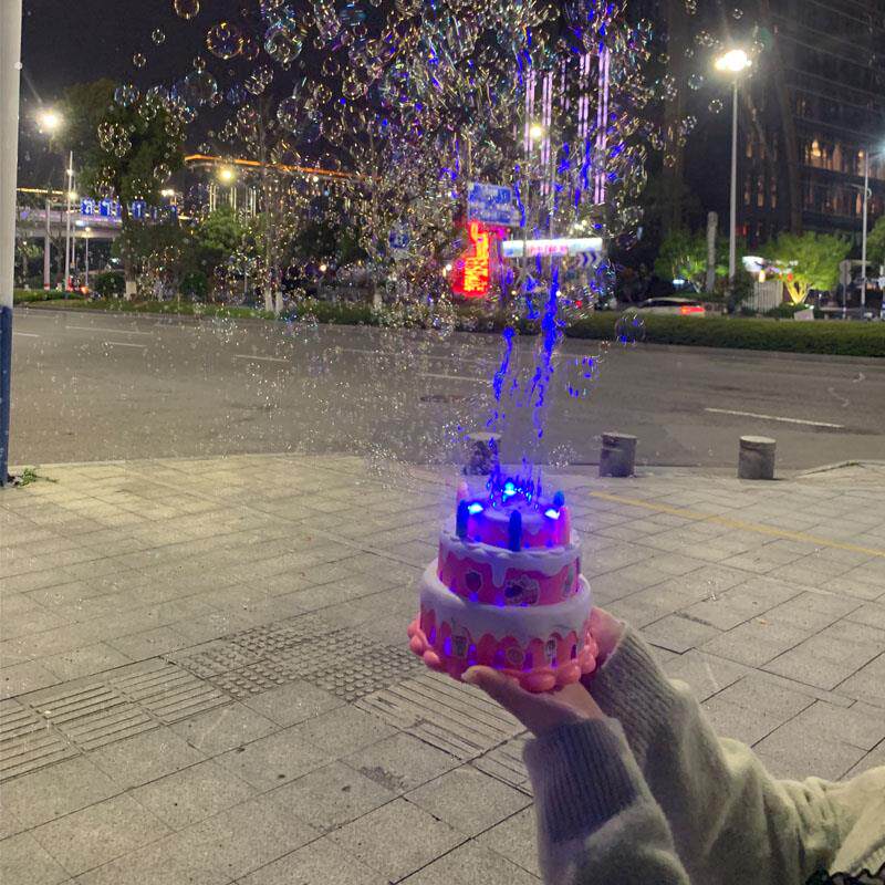 2026新款网红生日蛋糕吹泡泡机带音乐灯光还会唱生日歌