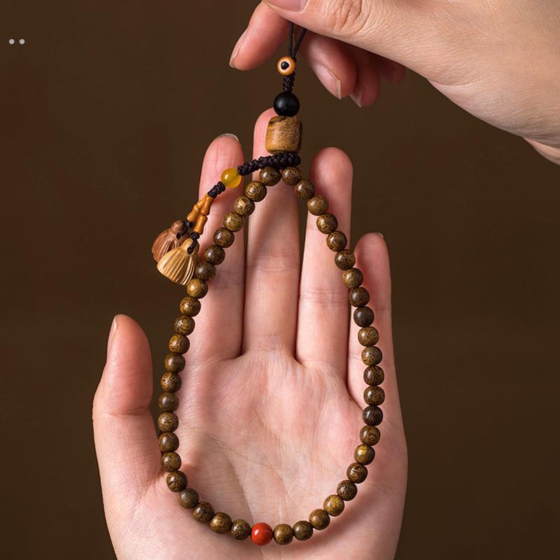 沉香木挂炼女款挂绳短款手腕挂件中国风覆古挂饰吊绳男礼品潮