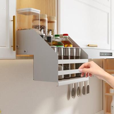 厨房收纳改造橱柜吊柜升降拉篮下拉式置物架高柜小尺寸调料调味篮