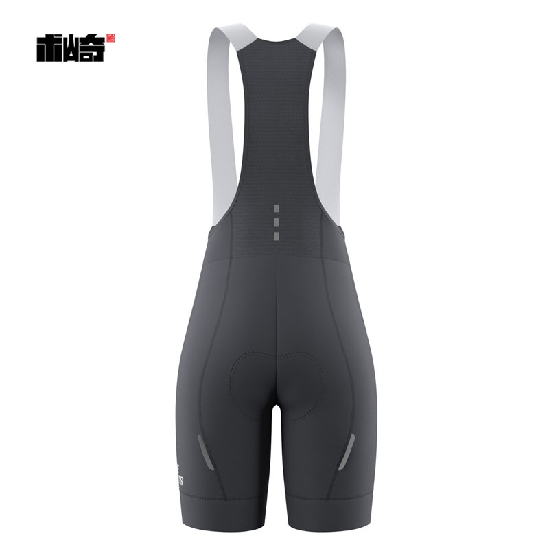 术崎SOUKESPORTS骑行背带裤男女同自行车骑行中裤灰专业海绵坐垫