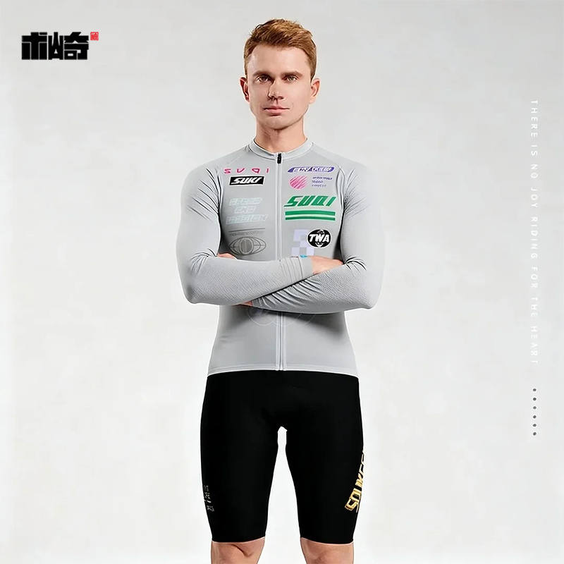 术崎Saykeep新款长袖骑行服轻薄透气公路车自行车上衣男女同款