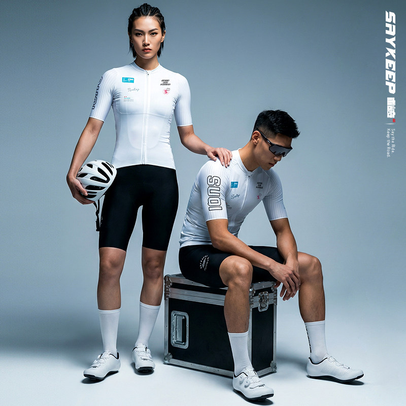 术崎2026新款骑行服上衣短袖专业排汗平经纹双箭头背带裤套装