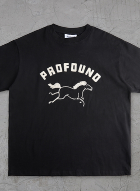纽约潮牌Profound Foundation支线 骏马刺绣 休闲简约情侣短袖T恤