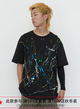 纽约潮牌Profound Foundation支线 高街美式泼墨重磅宽松短袖T恤