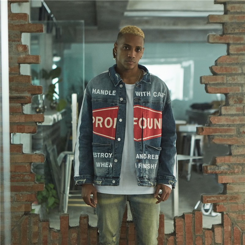 纽约潮牌Profound Foundation支线 做旧破坏解构风 高街牛仔夹克