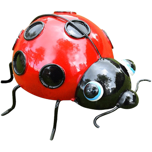 户外园林雕塑仿真甲虫摆件别墅庭院装饰七星瓢虫草坪铁艺景观小品